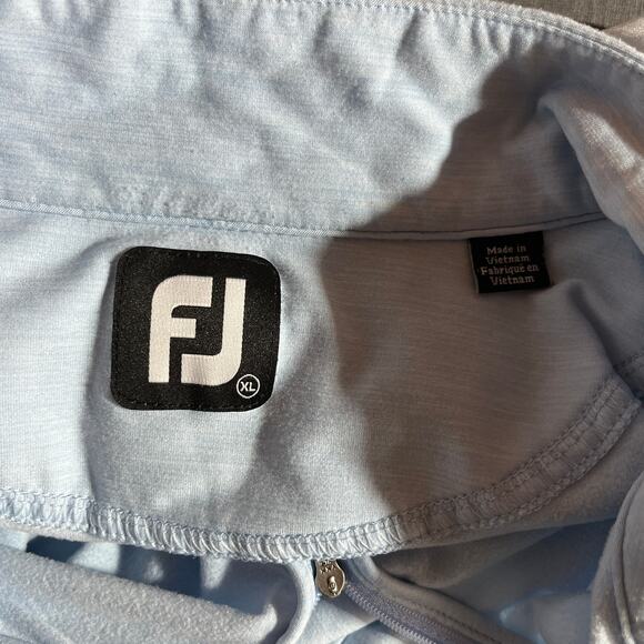 FootJoy Pullover Shirt Mens XL Blue Golf Quarter Zip Long Sleeves Mock Neck - Picture 6 of 9